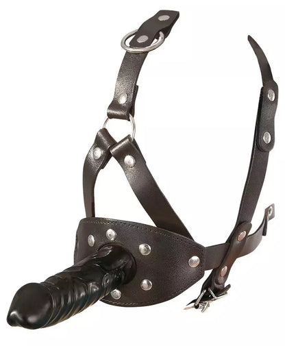 Reguliuojami LeatherHead galvos diržai su lateksiniu priedu, juoda/raudona, 13 cm