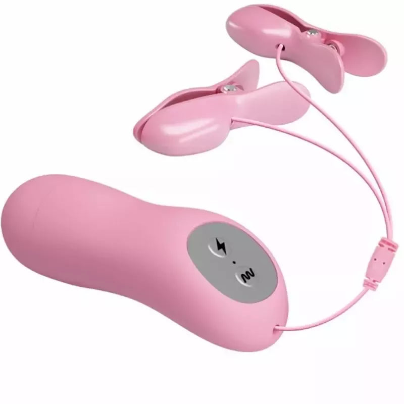 Reguliuojami vibraciniai gnybtai su elektroimpulsais Baile Romantic Wave, juodi