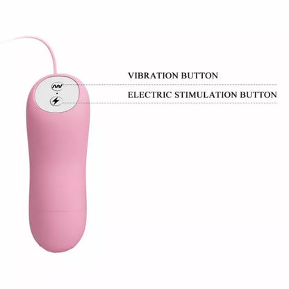 Reguliuojami vibraciniai gnybtai su elektroimpulsais Baile Romantic Wave, juodi