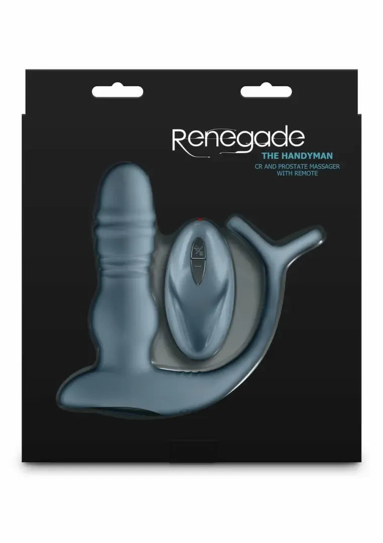 Renegade The Handyman silikoninis žiedas ir nuotoliniu būdu valdomas masažuoklis, juodas
