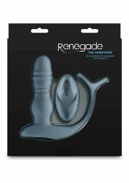 Renegade The Handyman silikoninis žiedas ir nuotoliniu būdu valdomas masažuoklis, juodas