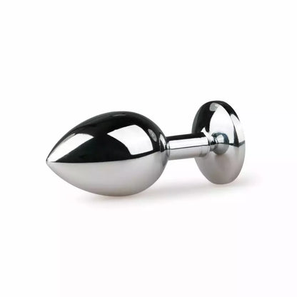 Rimba Metal Intimate Plug Silver-Pink Medium – aliuminis, kristalo akcentas
