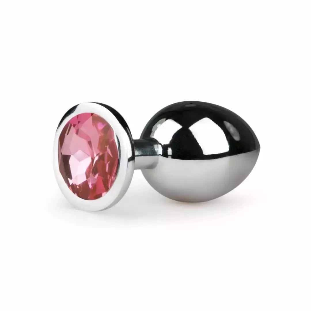 Rimba Metal Intimate Plug Silver-Pink Medium – aliuminis, kristalo akcentas