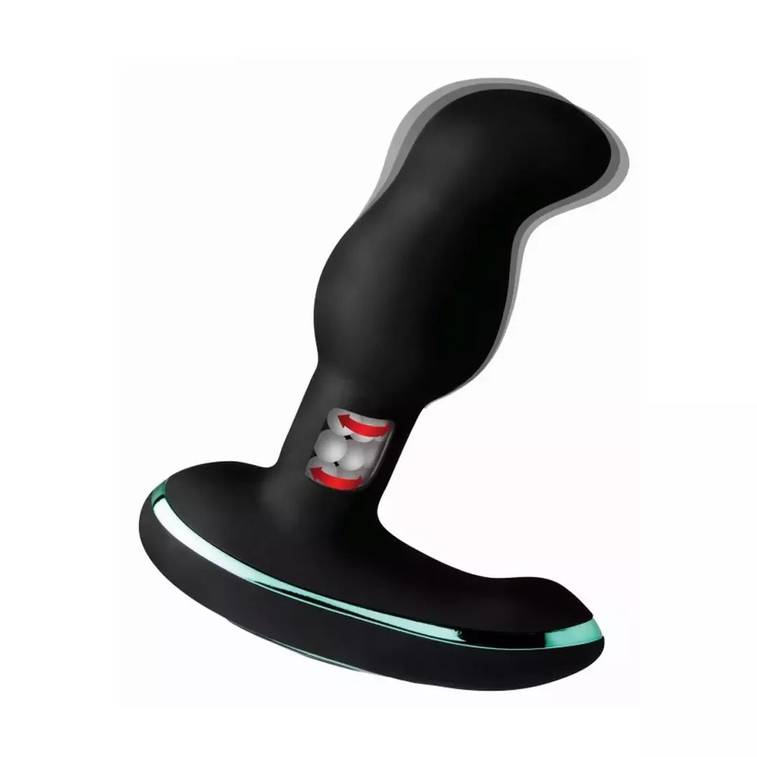 Rimsation Intimate Wellness Device su besisukančiais rutuliukais – juodas silikoninis