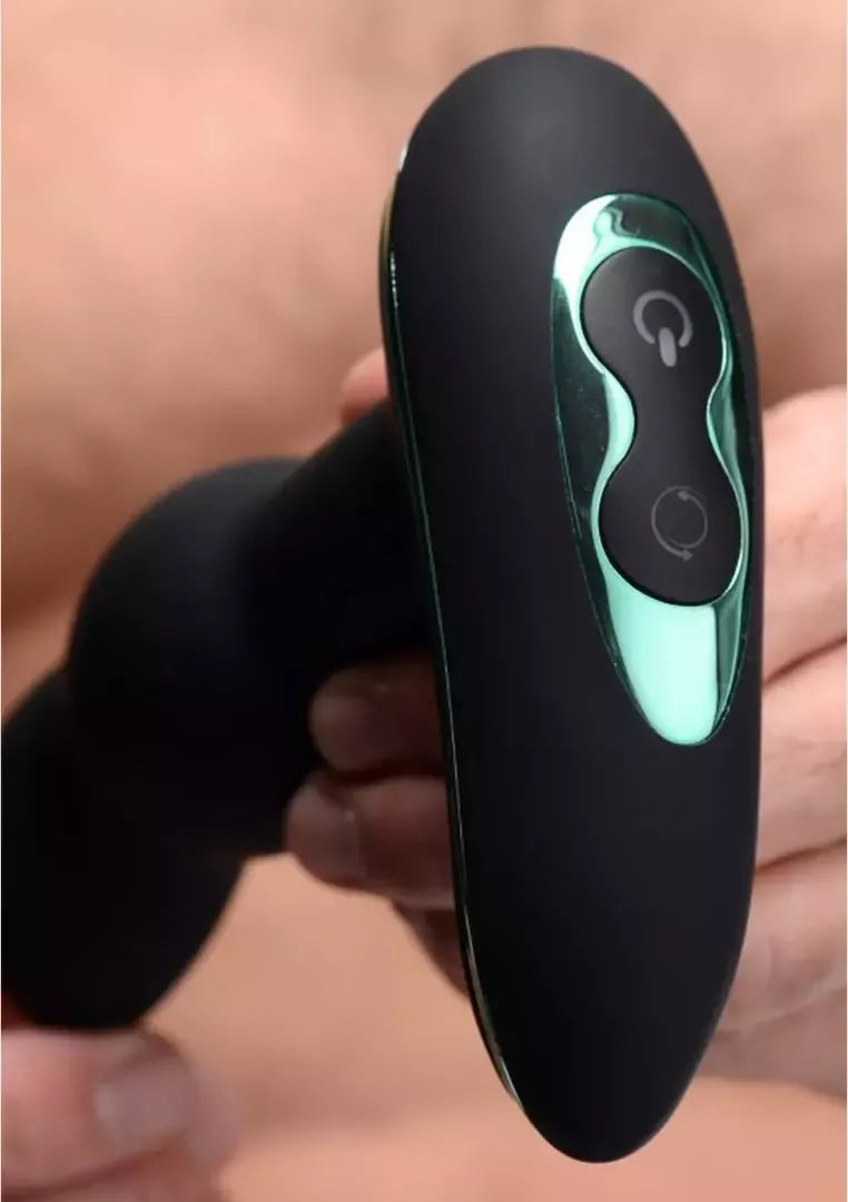 Rimsation Intimate Wellness Device su besisukančiais rutuliukais – juodas silikoninis