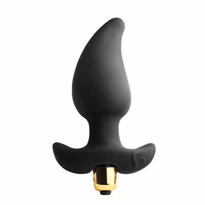 Rocks-Off Butt Quiver 7-Speed silikoninis analinis kamštis vyrams, juodas, 95 mm