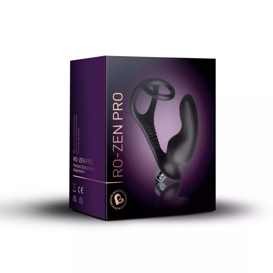 Rocks-Off RO-Zen Pro Black – dvigubai stimuliuojanti silikoninė USB sistema