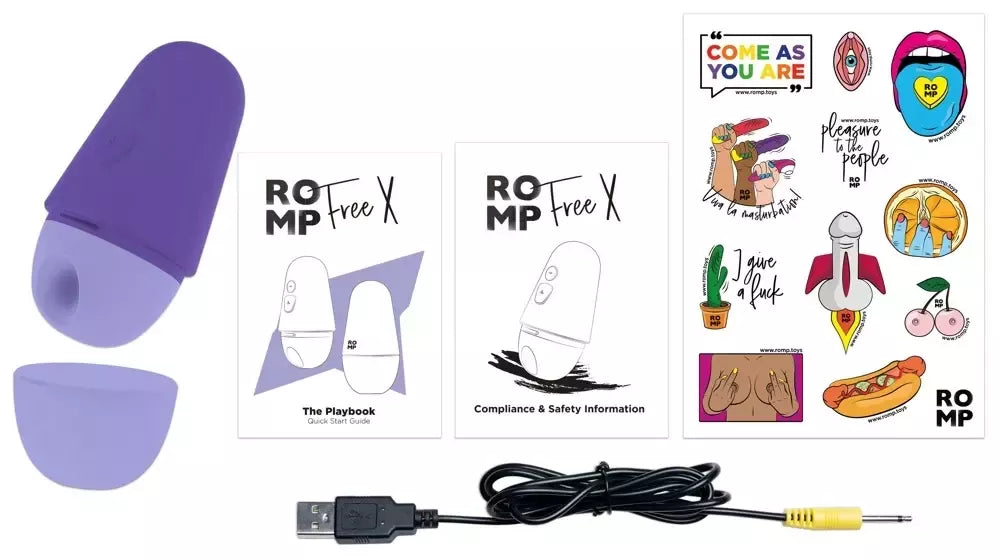 ROMP Free X kompaktiškas vandeniui atsparus masažuoklis su intymių bangų technologija