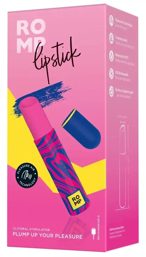 ROMP Lipstick oro bangų kompatiškas intymus prietaisas, atsparus vandeniui, rožinis