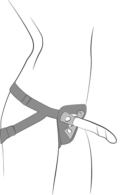 ROMP Piccolo Pegging Kit – silikoninis intymus prietaisas su diržais, 14 cm