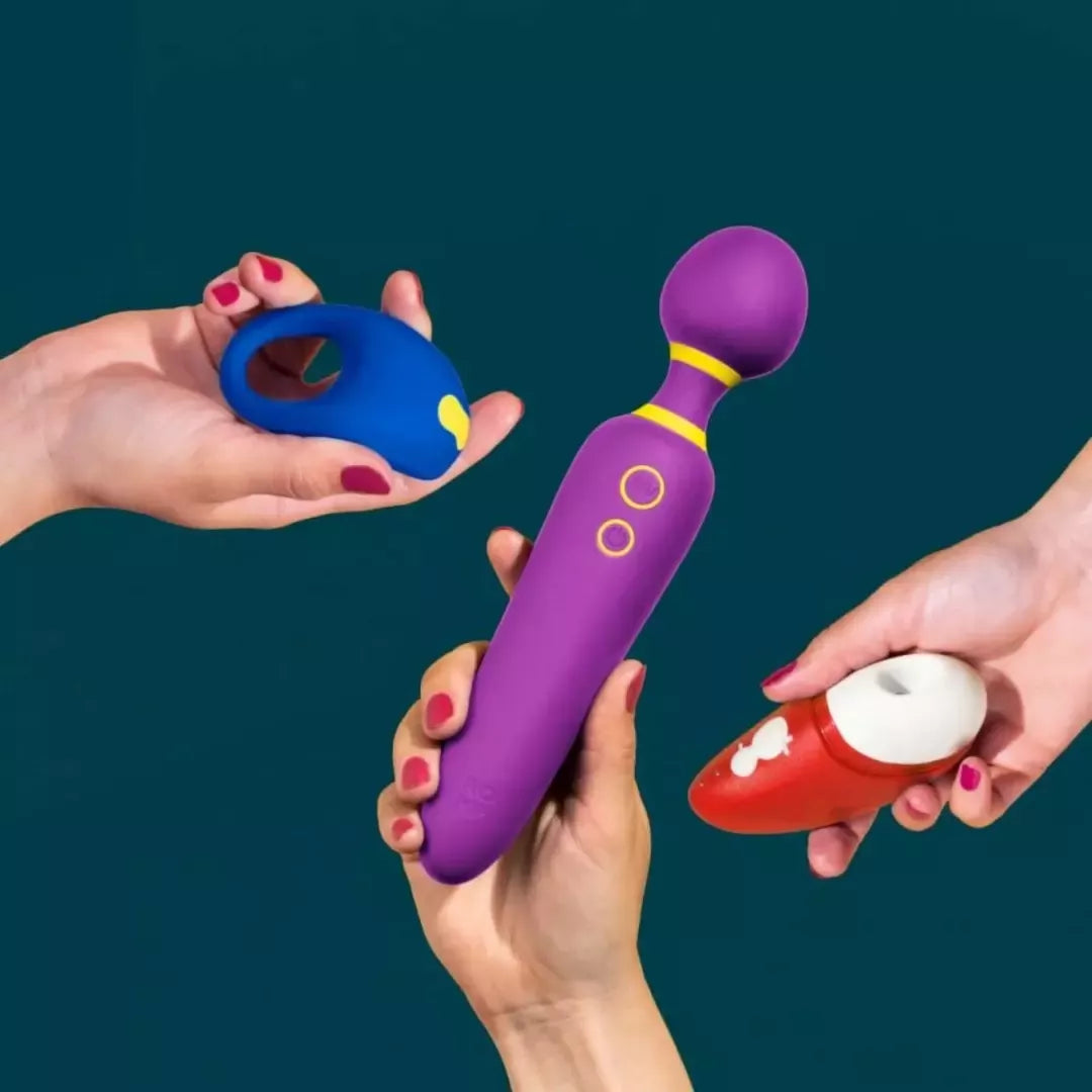 ROMP Pleasure Kit 3-in-1 rinkinys – masažuoklis, žiedas ir oro sistemos prietaisas