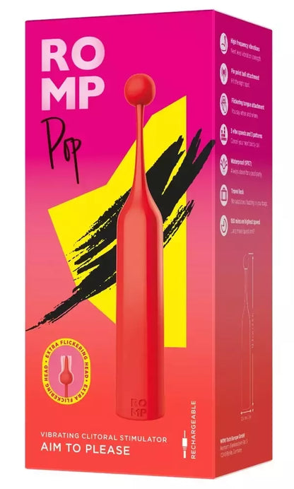 ROMP Pop Mini intymus prietaisas su 2 keičiamais silikoniniais antgaliais