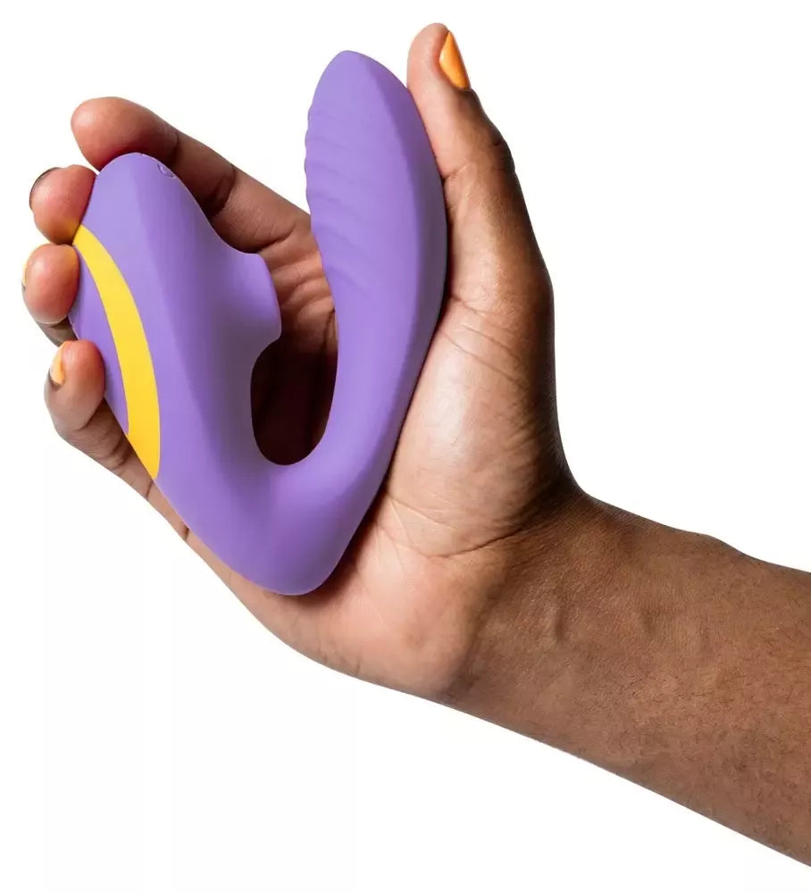 ROMP Reverb dvigubo veikimo silikoninis intymus prietaisas, atsparus vandeniui, violetinis
