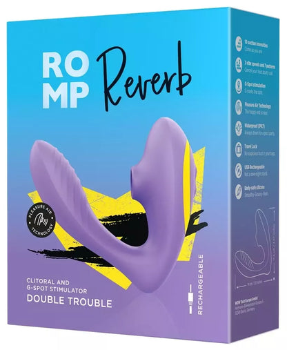 ROMP Reverb dvigubo veikimo silikoninis intymus prietaisas, atsparus vandeniui, violetinis