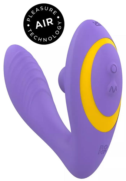 ROMP Reverb dvigubo veikimo silikoninis intymus prietaisas, atsparus vandeniui, violetinis
