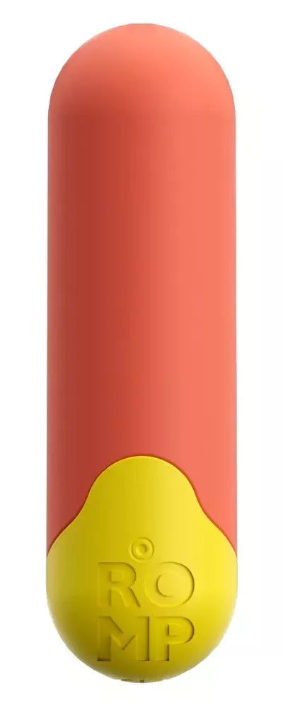 ROMP Riot mini vibratorius kompaktiškas įkraunamas silikoninis 7cm geltonas