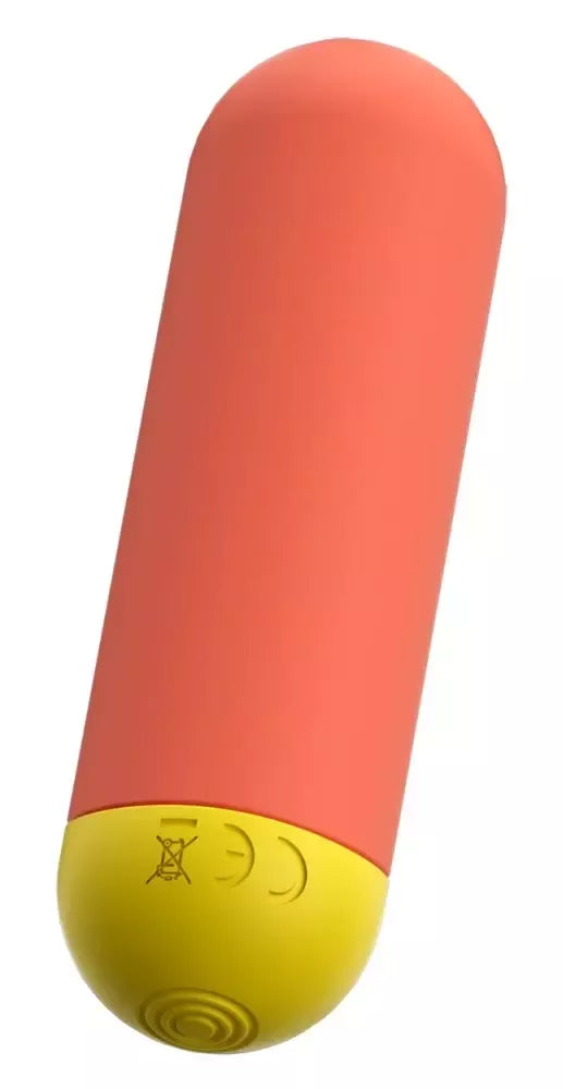 ROMP Riot mini vibratorius kompaktiškas įkraunamas silikoninis 7cm geltonas