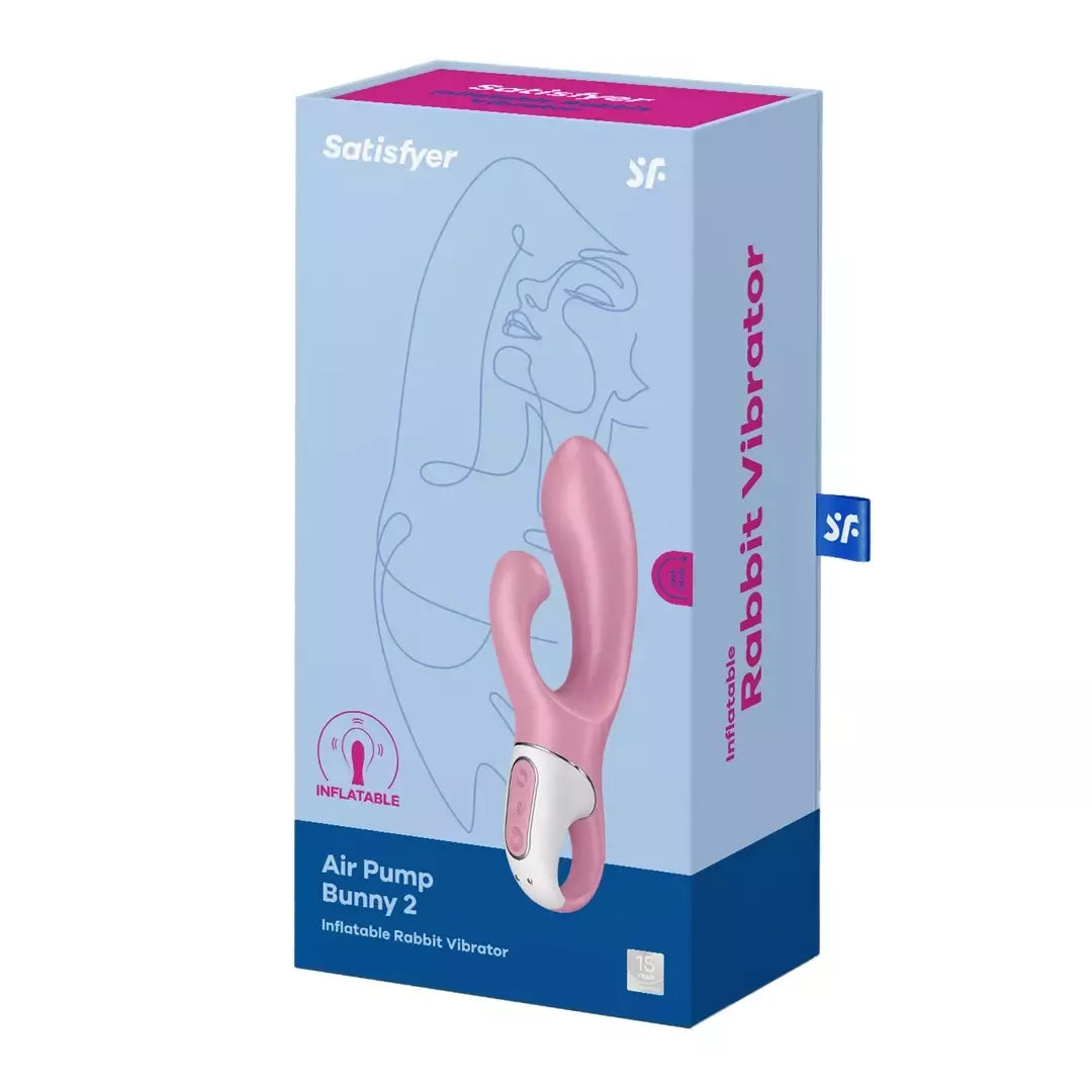 Satisfyer Air Pump Bunny 2 Light Red intymaus oro sistemos žaislas