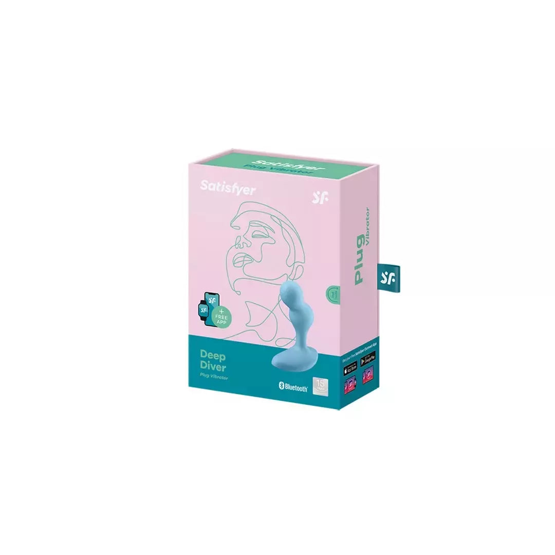 Satisfyer Deep Diver vibruojantis analinis kamštis su Bluetooth, juodas