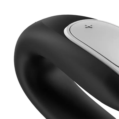 Satisfyer Double Fun Black porų vibratorius, du varikliai, valdymas programėle