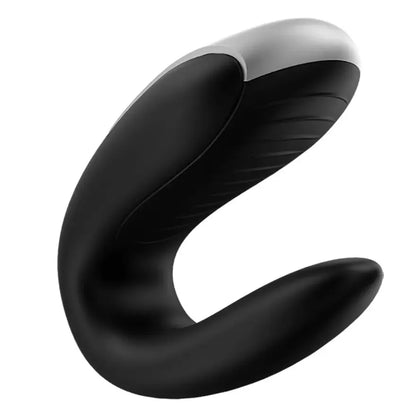 Satisfyer Double Fun Black porų vibratorius, du varikliai, valdymas programėle