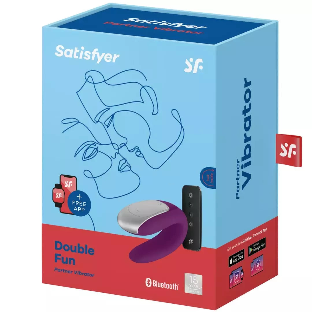 Satisfyer Double Fun Violet – interaktyvus intymus prietaisas poroms