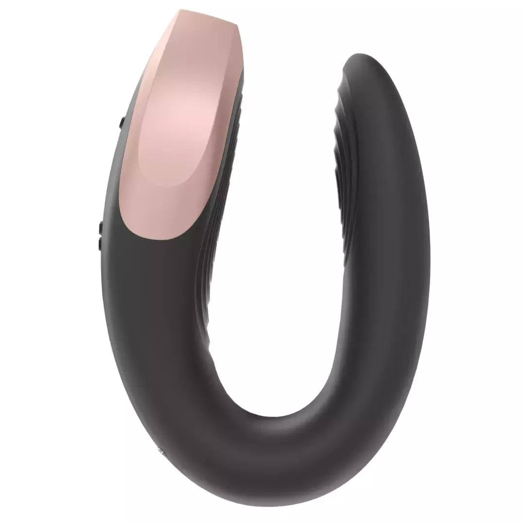 Satisfyer Double Love Black – programėle valdomas sekso žaislas poroms, atsparus vandeniui