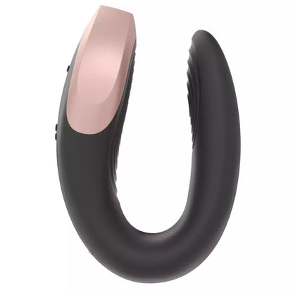 Satisfyer Double Love Black – programėle valdomas sekso žaislas poroms, atsparus vandeniui