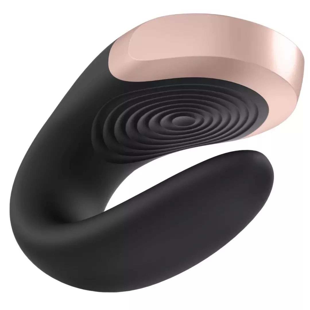 Satisfyer Double Love Black – programėle valdomas sekso žaislas poroms, atsparus vandeniui