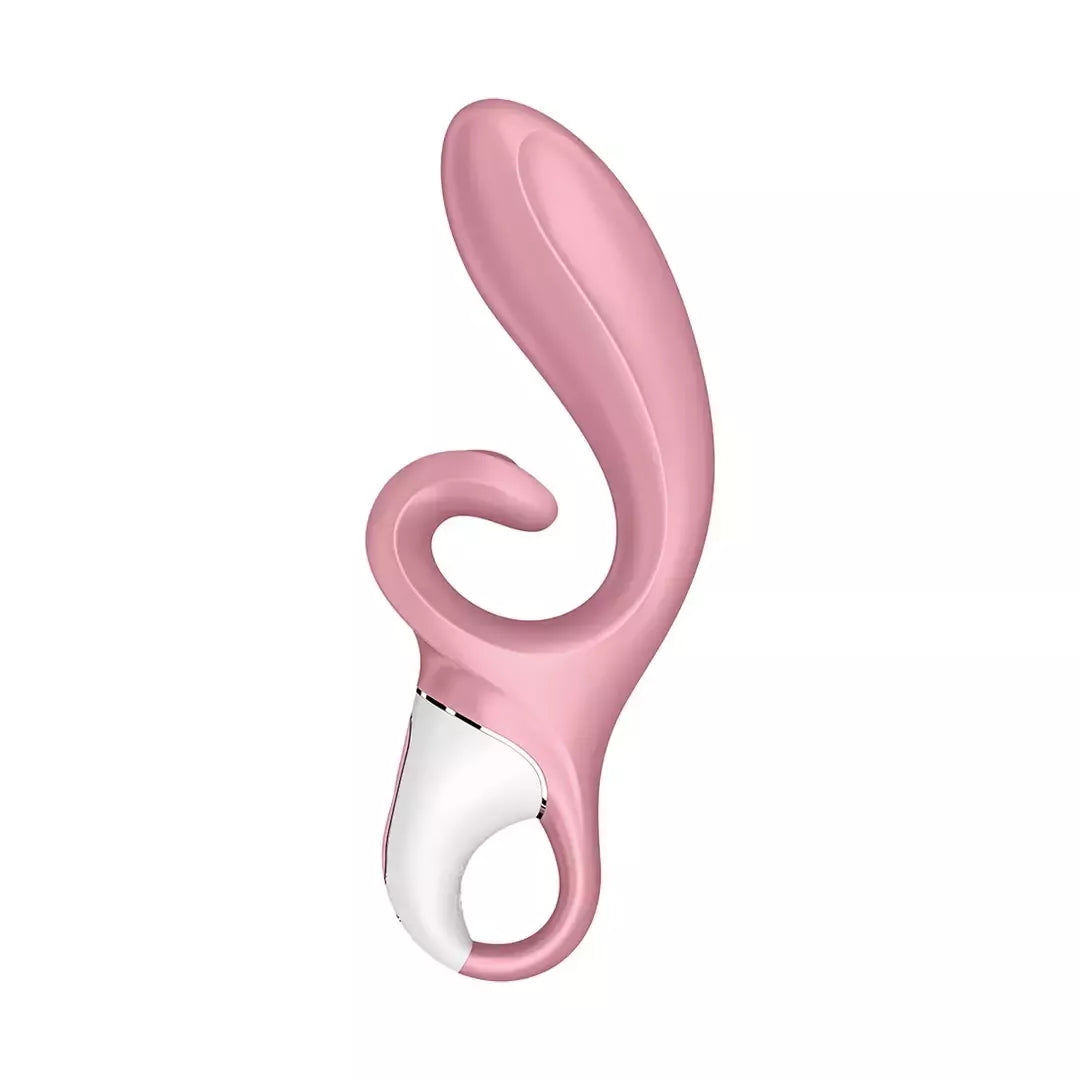 Satisfyer Hug Me intymi dvigubo variklio silikoninė sistema, rožinė, Bluetooth