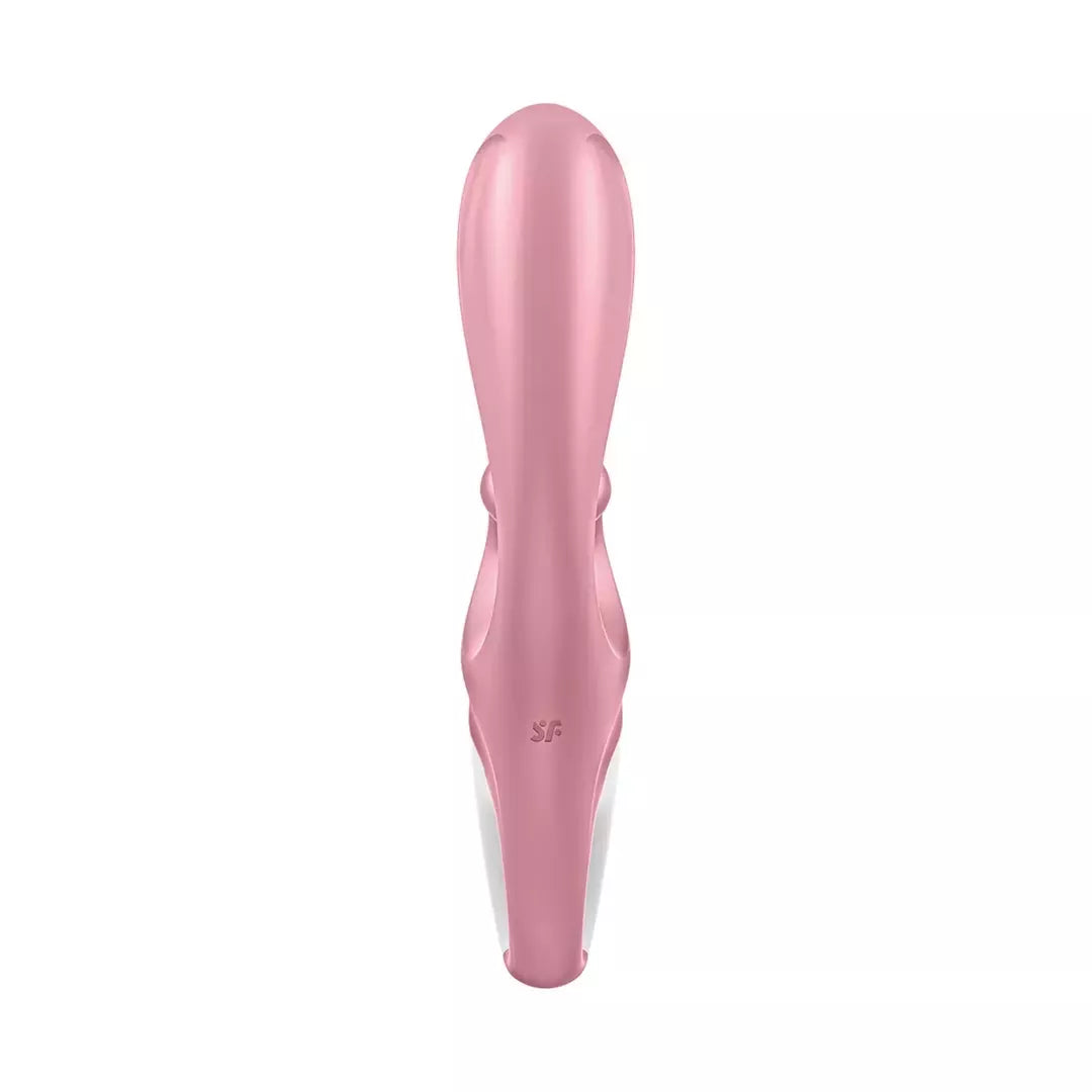Satisfyer Hug Me intymi dvigubo variklio silikoninė sistema, rožinė, Bluetooth