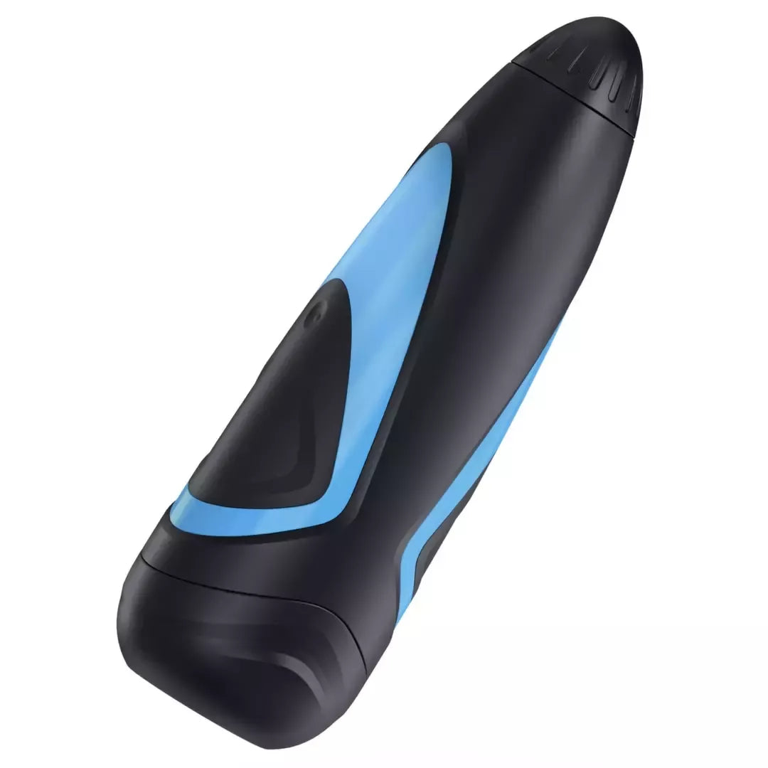 Satisfyer Men Classic slėgį kontroliuojantis intymus prietaisas, Cyberskin, juodas