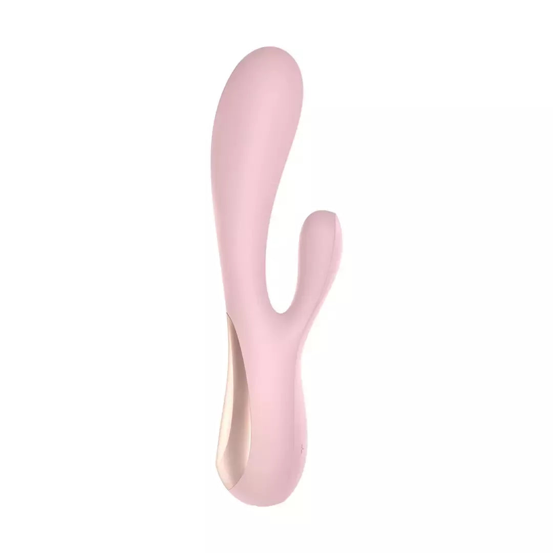 Satisfyer Mono Flex dviejų variklių silikoninis intymios higienos prietaisas, valdomas programėle, baltas