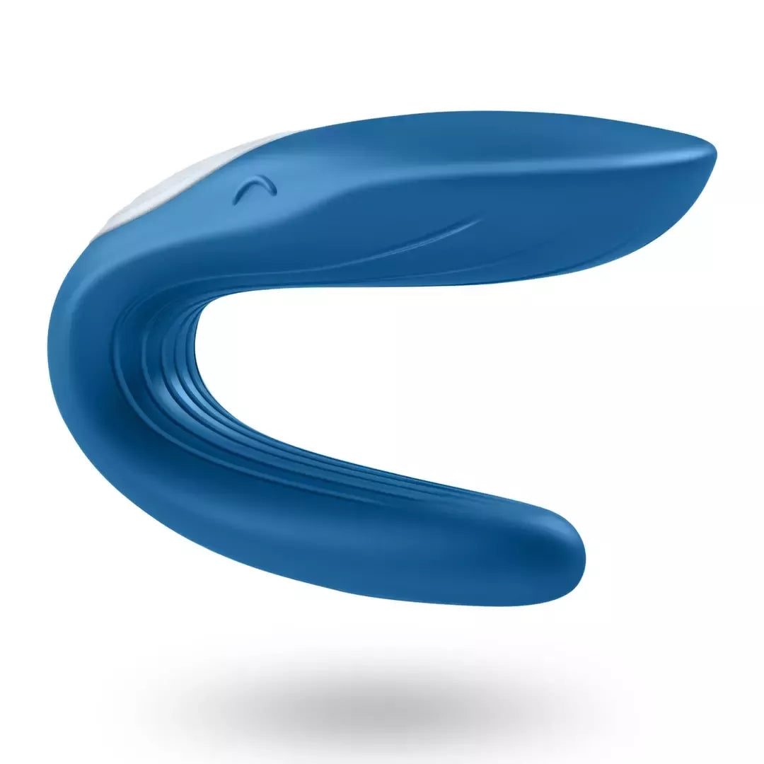Satisfyer Partner Double Whale poroms skirtas modelis, vandeniui atsparus, mėlynas silikoninis
