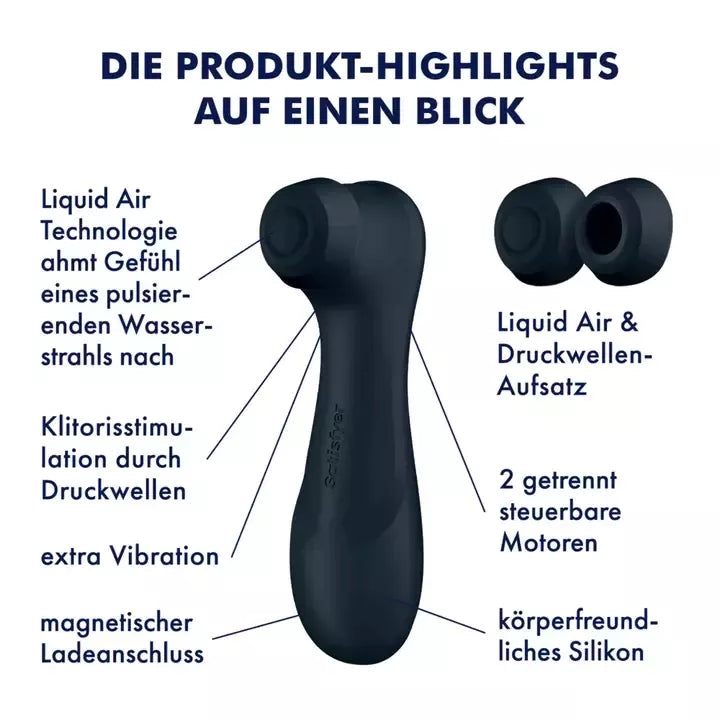Satisfyer Pro 2 Generation 3 Black – oro impulsų sistema ir valdymas programėle
