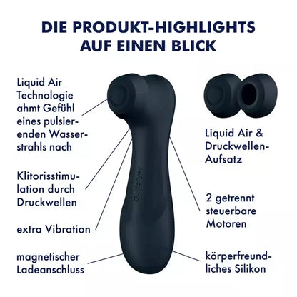 Satisfyer Pro 2 Generation 3 Black – oro impulsų sistema ir valdymas programėle