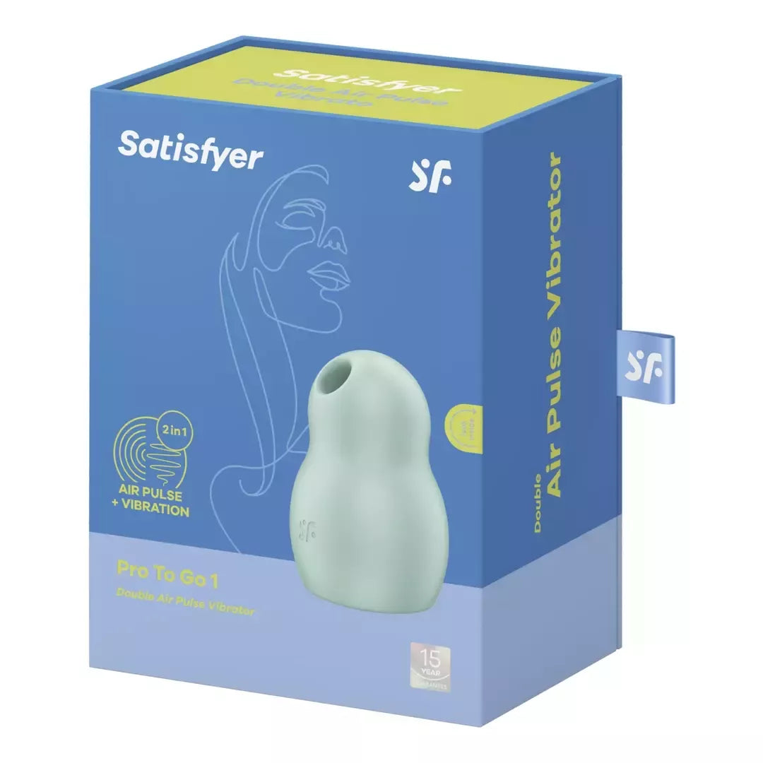 Satisfyer Pro To Go 1 dvigubas oro impulsų vibratorius – kompaktiškas kelioninis modelis