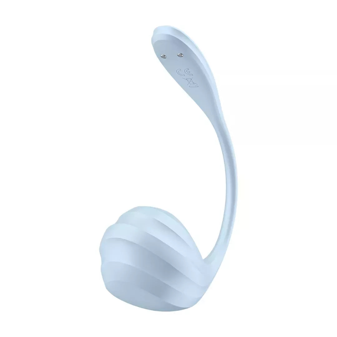 Satisfyer Smooth Petal Connect App nešiojamas intymus prietaisas, šviesiai mėlynas
