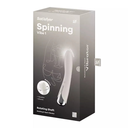 Satisfyer Spinning Vibe 1 intymus prietaisas su besisukančiu antgaliu, smėlio spalvos