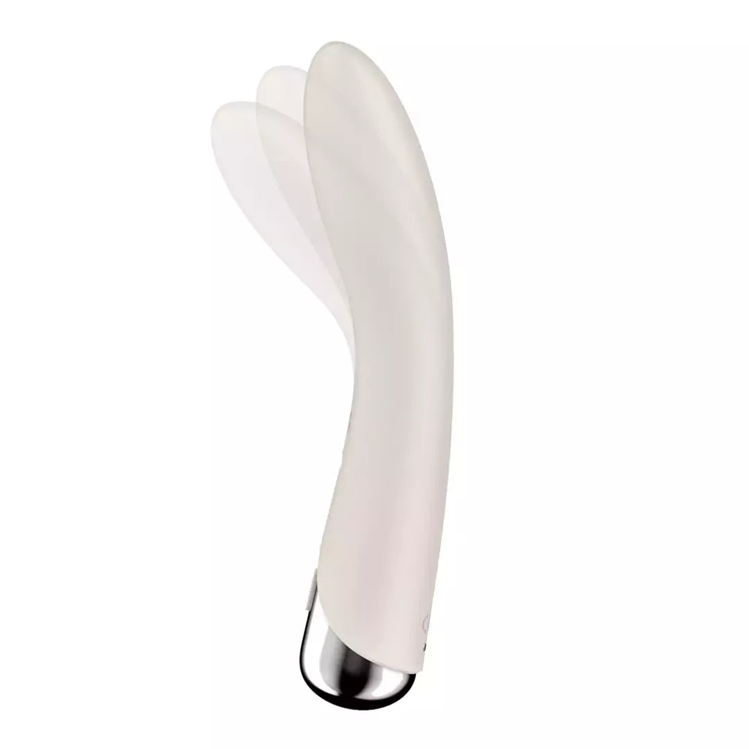 Satisfyer Spinning Vibe 1 intymus prietaisas su besisukančiu antgaliu, smėlio spalvos