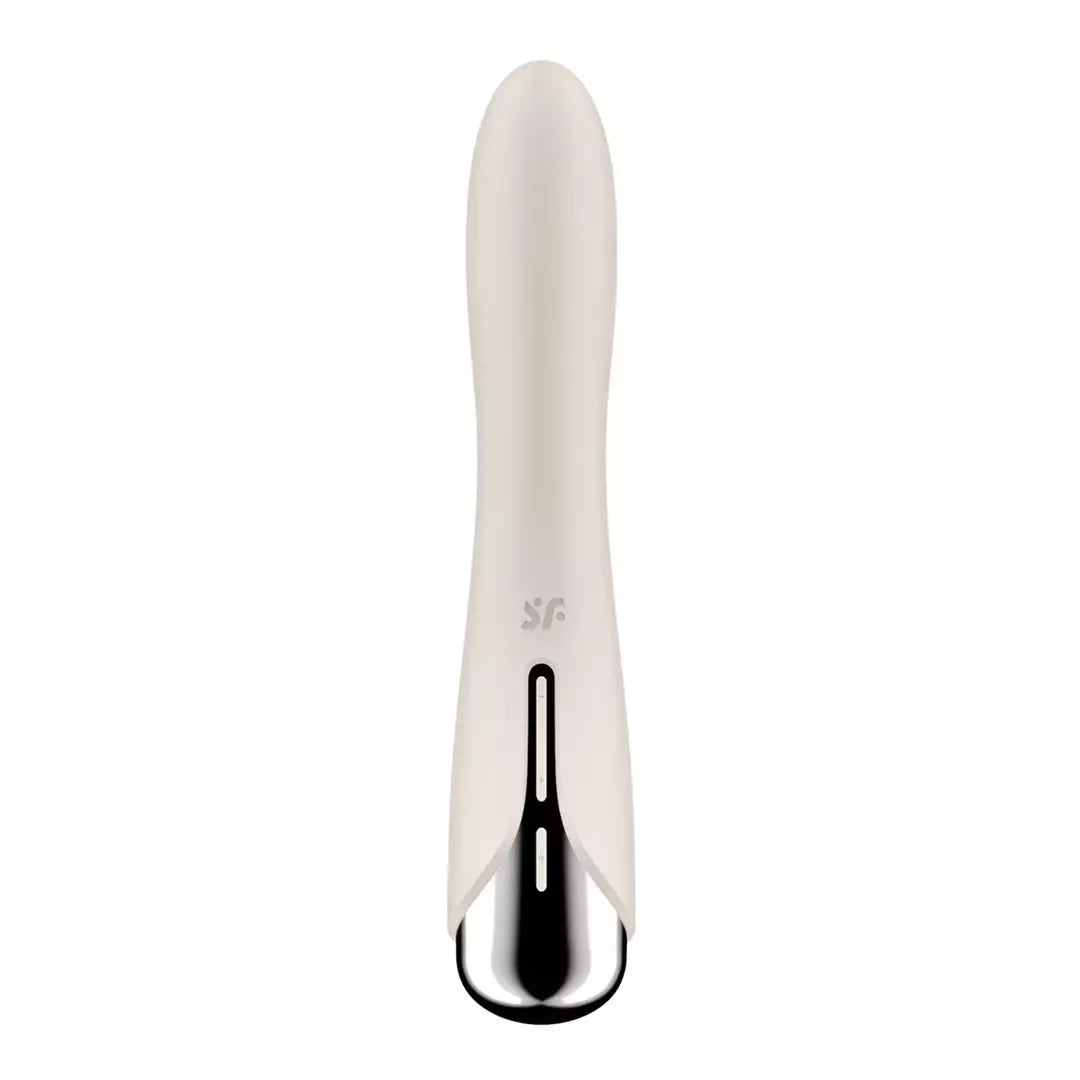 Satisfyer Spinning Vibe 1 intymus prietaisas su besisukančiu antgaliu, smėlio spalvos