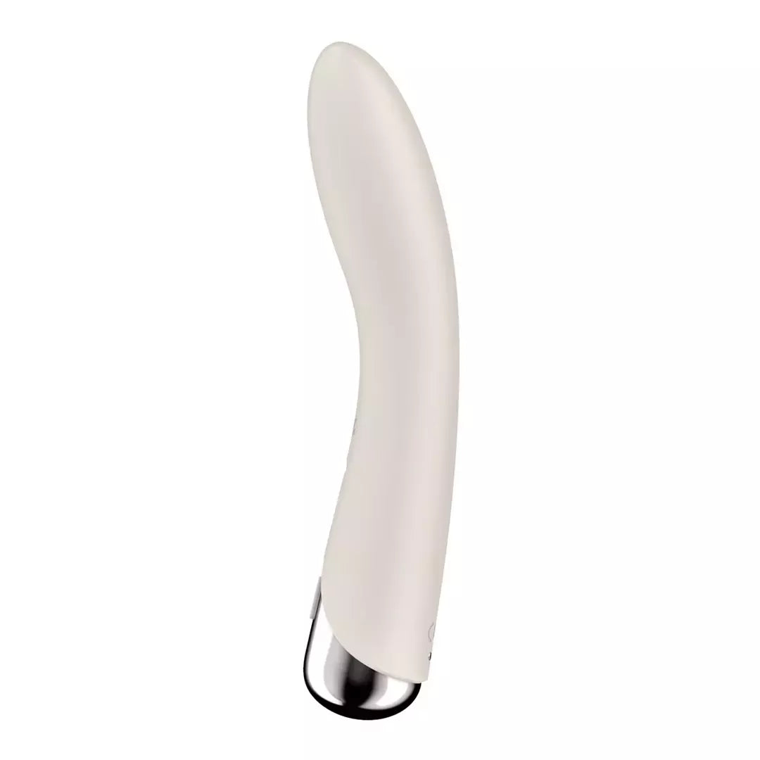 Satisfyer Spinning Vibe 1 intymus prietaisas su besisukančiu antgaliu, smėlio spalvos
