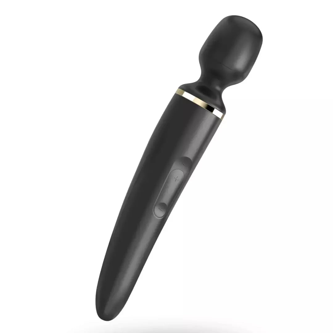 Satisfyer Wand-er Woman Black XXL masažuoklis – 50 režimų, atsparus vandeniui, silikoninis