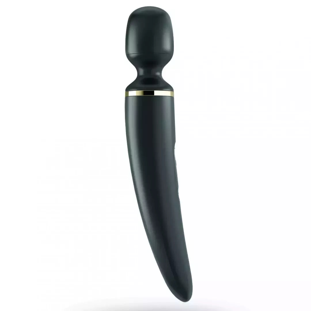 Satisfyer Wand-er Woman Black XXL masažuoklis – 50 režimų, atsparus vandeniui, silikoninis