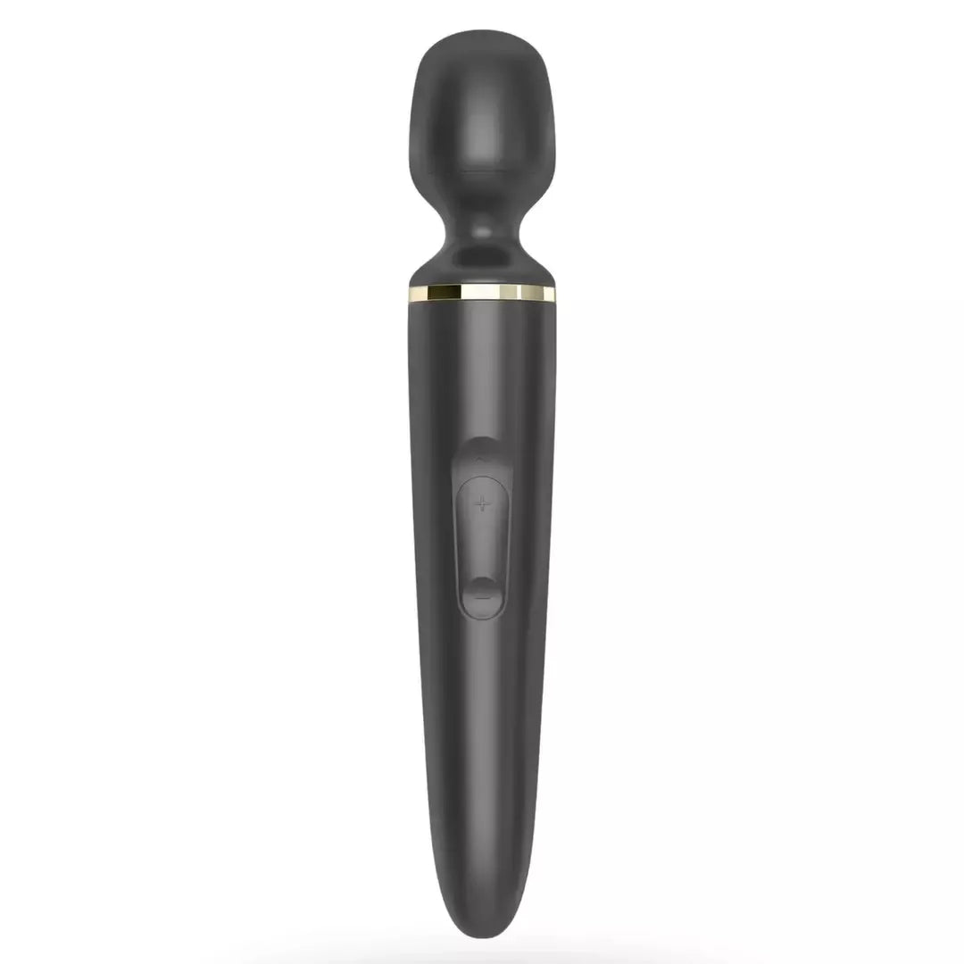Satisfyer Wand-er Woman Black XXL masažuoklis – 50 režimų, atsparus vandeniui, silikoninis