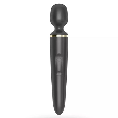 Satisfyer Wand-er Woman Black XXL masažuoklis – 50 režimų, atsparus vandeniui, silikoninis