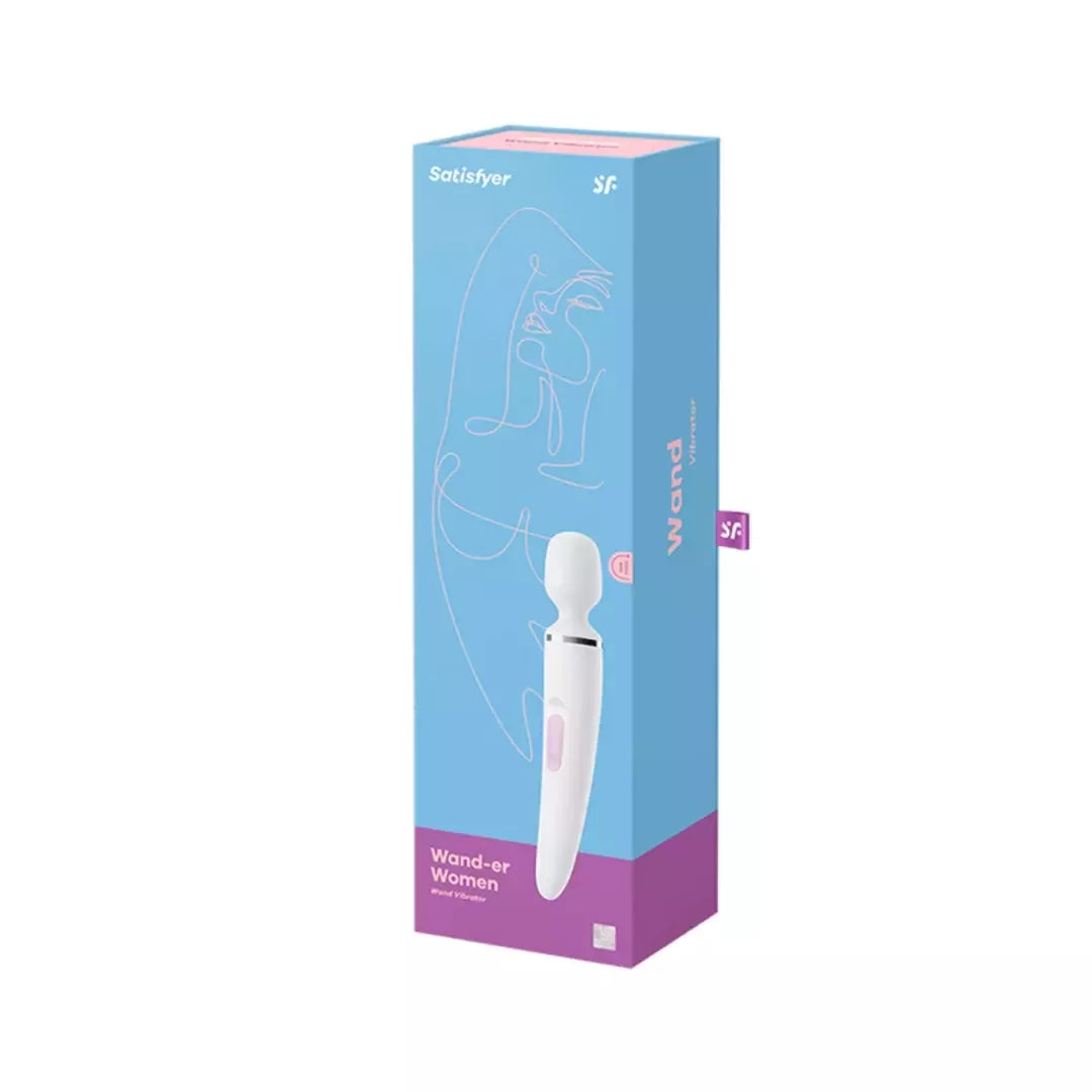Satisfyer Wand-er Woman White XXL masažuoklis, 50 režimų, vandeniui atsparus