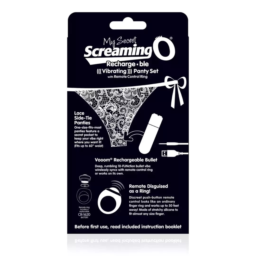 Screaming O Charged Remote-Control Intimate Panty Set Black įkraunamas