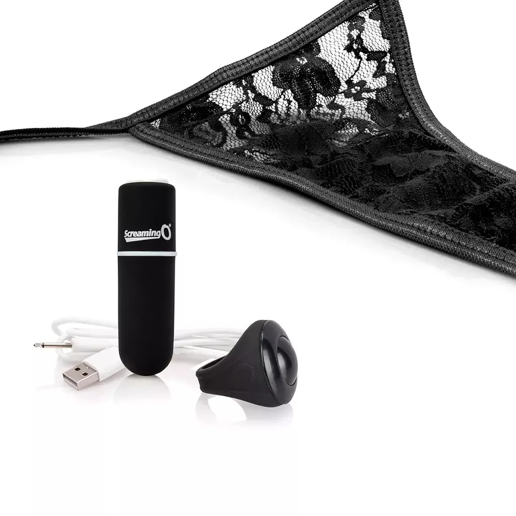 Screaming O Charged Remote-Control Intimate Panty Set Black įkraunamas
