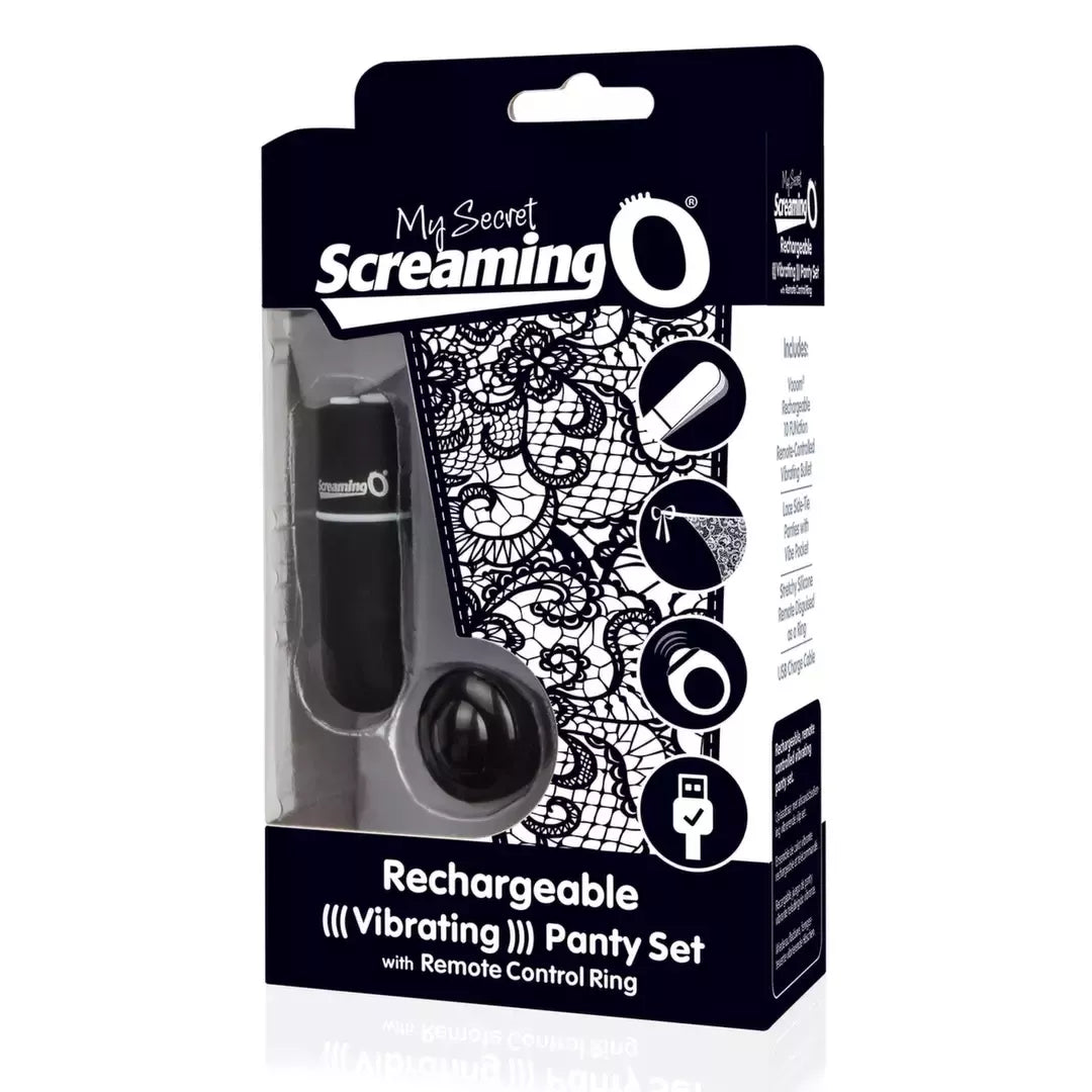 Screaming O Charged Remote-Control Intimate Panty Set Black įkraunamas